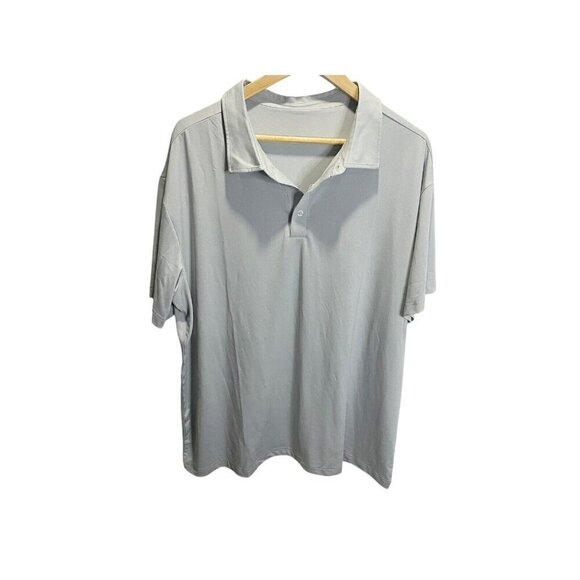 Mens Polo Shirt Performance Dri Fit Moisture Wicking XXL Light Gray - Picture 1 of 4
